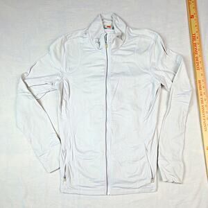 Lucy Track Jacket Womens L White Full Zip Pockets Athleisure